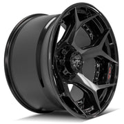 Set(4) 22x12 4P50 Gloss Black Brushed with Tinted Clear - 6x135 &amp; 6x139.7 -44ET