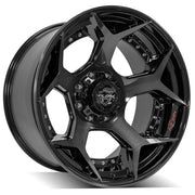 Set(4) 22x12 4P50 Gloss Black Brushed with Tinted Clear - 8x170 -44ET