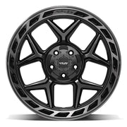 Set(4) 20x10 4P55 Gloss Black Brushed with Tinted Clear - 5x127 &amp; 5x139.7 -18ET