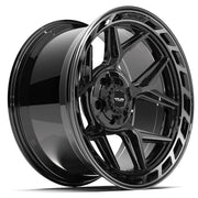 Set(4) 20x10 4P55 Gloss Black Brushed with Tinted Clear - 5x127 &amp; 5x139.7 -18ET