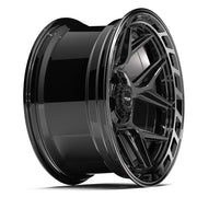 Set(4) 20x10 4P55 Gloss Black Brushed with Tinted Clear - 5x127 &amp; 5x139.7 -18ET