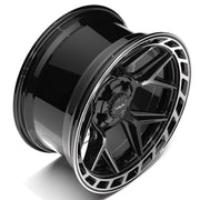 20x10 4P55 Gloss Black Brushed with Tinted Clear - 5x127 + 5x139.7 -18ET