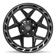 Set(4) 20x10 4P55 Gloss Black Brushed with Tinted Clear - 6x135 &amp; 6x139.7 -18ET