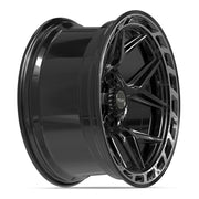 Set(4) 20x10 4P55 Gloss Black Brushed with Tinted Clear - 6x135 &amp; 6x139.7 -18ET