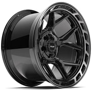 Set(4) 20x12 4P55 Gloss Black Brushed with Tinted Clear - 5x127 &amp; 5x139.7 -44ET