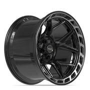 Set(4) 20x12 4P55 Gloss Black Brushed with Tinted Clear - 5x127 &amp; 5x139.7 -44ET