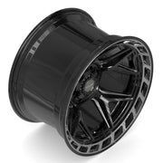 Set(4) 20x12 4P55 Gloss Black Brushed with Tinted Clear - 5x127 &amp; 5x139.7 -44ET