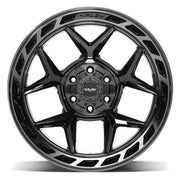 20x12 4P55 Gloss Black Brushed with Tinted Clear - 6x135 + 6x139.7 -44ET