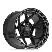 Set(4) 20x12 4P55 Gloss Black Brushed with Tinted Clear - 6x135 &amp; 6x139.7 -44ET