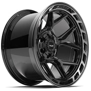 20x12 4P55 Gloss Black Brushed with Tinted Clear - 6x135 + 6x139.7 -44ET