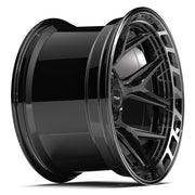 20x12 4P55 Gloss Black Brushed with Tinted Clear - 6x135 + 6x139.7 -44ET