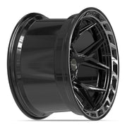 Set(4) 20x12 4P55 Gloss Black Brushed with Tinted Clear - 6x135 &amp; 6x139.7 -44ET