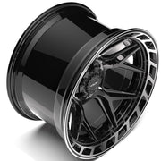 Set(4) 20x12 4P55 Gloss Black Brushed with Tinted Clear - 6x135 &amp; 6x139.7 -44ET
