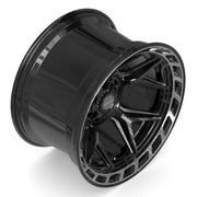 Set(4) 20x12 4P55 Gloss Black Brushed with Tinted Clear - 6x135 &amp; 6x139.7 -44ET