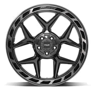 Set(4) 22x10 4P55 Gloss Black Brushed with Tinted Clear - 5x127 &amp; 5x139.7 -18ET with 285/45r22 Sailun TerraMax RT Tires &amp; TPMS