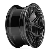 22x10 4P55 Gloss Black Brushed with Tinted Clear - 5x127 + 5x139.7 -18ET
