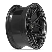 Set(4) 22x10 4P55 Gloss Black Brushed with Tinted Clear - 5x127 &amp; 5x139.7 -18ET