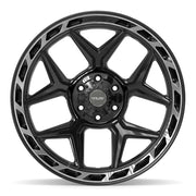 Set(4) 22x10 4P55 Gloss Black Brushed with Tinted Clear - 6x135 &amp; 6x139.7 -18ET with 33x12.50r22 Sailun TerraMax RT Tires &amp; TPMS