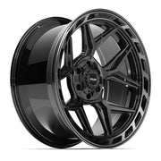 Set(4) 22x10 4P55 Gloss Black Brushed with Tinted Clear - 6x135 &amp; 6x139.7 -18ET