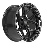 Set(4) 22x10 4P55 Gloss Black Brushed with Tinted Clear - 6x135 &amp; 6x139.7 -18ET