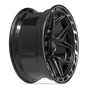 Set(4) 22x10 4P55 Gloss Black Brushed with Tinted Clear - 6x135 &amp; 6x139.7 -18ET