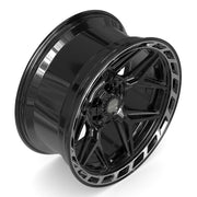 Set(4) 22x10 4P55 Gloss Black Brushed with Tinted Clear - 6x135 &amp; 6x139.7 -18ET