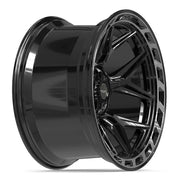 Set(4) 22x12 4P55 Gloss Black Brushed with Tinted Clear - 5x127 &amp; 5x139.7 -44ET