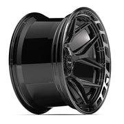 22x12 4P55 Gloss Black Brushed with Tinted Clear - 5x127 + 5x139.7 -44ET