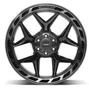 Set(4) 22x12 4P55 Gloss Black Brushed with Tinted Clear - 6x135 &amp; 6x139.7 -44ET