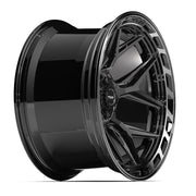 Set(4) 22x12 4P55 Gloss Black Brushed with Tinted Clear - 6x135 &amp; 6x139.7 -44ET