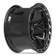 Set(4) 22x12 4P55 Gloss Black Brushed with Tinted Clear - 6x135 &amp; 6x139.7 -44ET