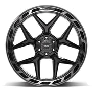 Set(4) 24x12 4P55 Gloss Black Brushed with Tinted Clear - 6x135 &amp; 6x139.7 -44ET
