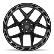 Set(4) 24x12 4P55 Gloss Black Brushed with Tinted Clear - 6x135 &amp; 6x139.7 -44ET