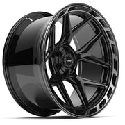 24x12 4P55 Gloss Black Brushed with Tinted Clear - 6x135 + 6x139.7 -44ET