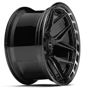 24x12 4P55 Gloss Black Brushed with Tinted Clear - 6x135 + 6x139.7 -44ET