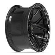 Set(4) 24x12 4P55 Gloss Black Brushed with Tinted Clear - 6x135 &amp; 6x139.7 -44ET