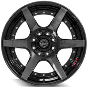 22x10 4P60 Gloss Black Brushed with Tinted Clear - 8x165.1 -24ET