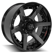22x10 4P60 Gloss Black Brushed with Tinted Clear - 8x165.1 -24ET