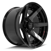 Set(4) 22x12 4P60 Gloss Black Brushed with Tinted Clear - 6x135 &amp; 6x139.7 -44ET