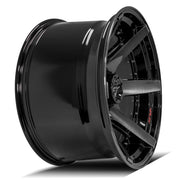 22x12 4P60 Gloss Black Brushed with Tinted Clear - 6x135 + 6x139.7 -44ET