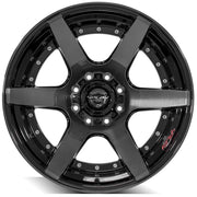 22x12 4P60 Gloss Black Brushed with Tinted Clear - 8x170 -44ET