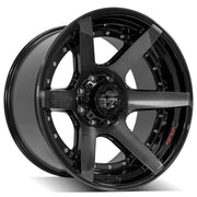 22x12 4P60 Gloss Black Brushed with Tinted Clear - 8x170 -44ET