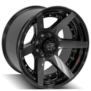 22x12 4P60 Gloss Black Brushed with Tinted Clear - 8x170 -44ET