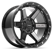 20x10 4P63 Gloss Black Brushed with Tinted Clear - 5x127 + 5x139.7 -18ET