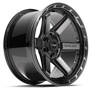 20x10 4P63 Gloss Black Brushed with Tinted Clear - 5x127 + 5x139.7 -18ET