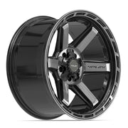 Set(5) 20x10 4P63 Gloss Black Brushed with Tinted Clear - 5x127 &amp; 5x139.7 -18ET