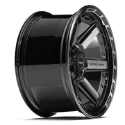Set(4) 20x10 4P63 Gloss Black Brushed with Tinted Clear - 5x127 &amp; 5x139.7 -18ET