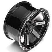 20x10 4P63 Gloss Black Brushed with Tinted Clear - 5x127 + 5x139.7 -18ET