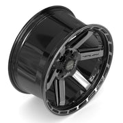 20x10 4P63 Gloss Black Brushed with Tinted Clear - 5x127 + 5x139.7 -18ET