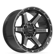 20x10 4P63 Gloss Black Brushed with Tinted Clear - 6x135 + 6x139.7 -18ET